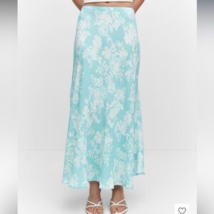 Mango Blue Maxi A-Line Skirt